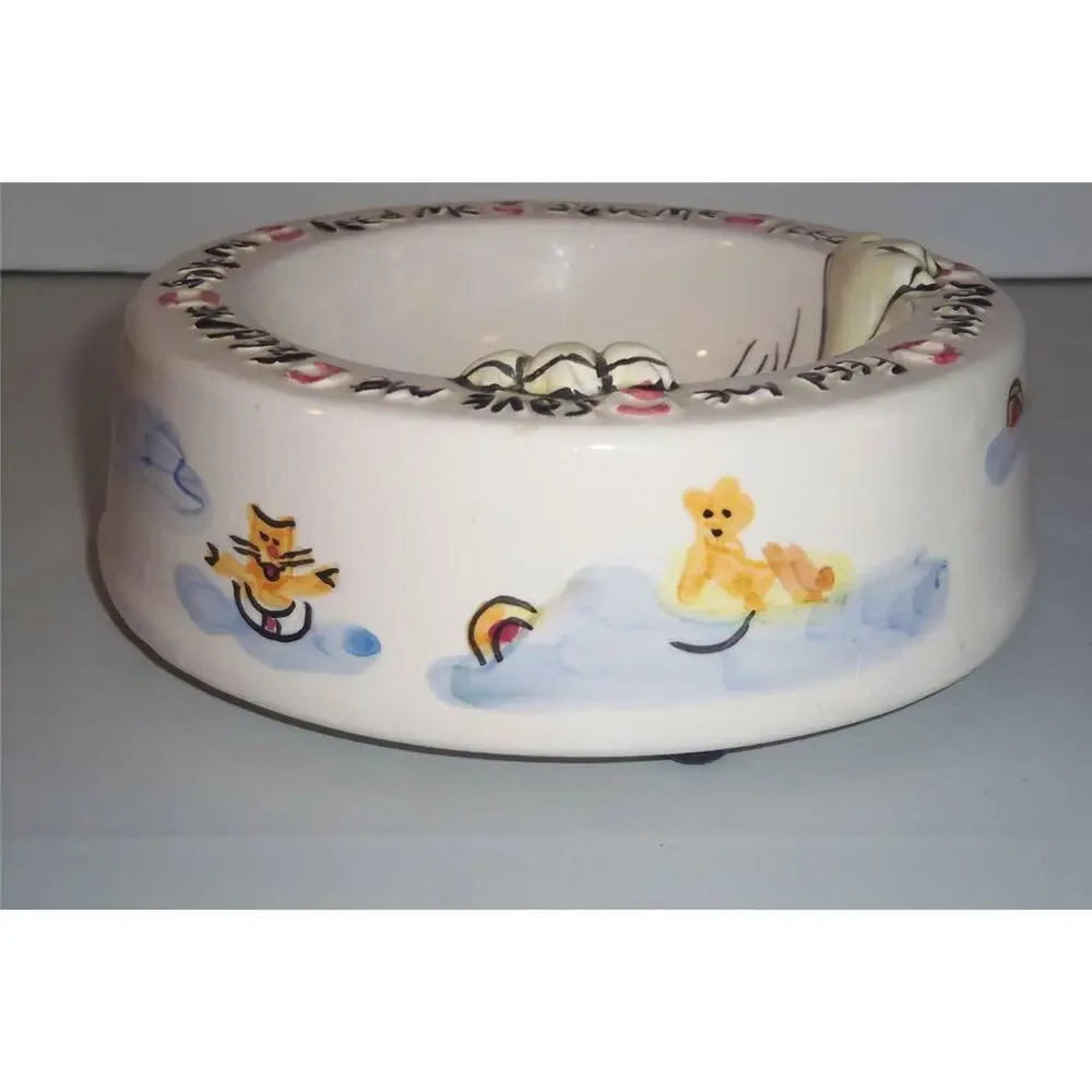Feed Me Save Me Cat Food Bowl 3D Ceramic Genie Intl Out Of Nowhere -041427